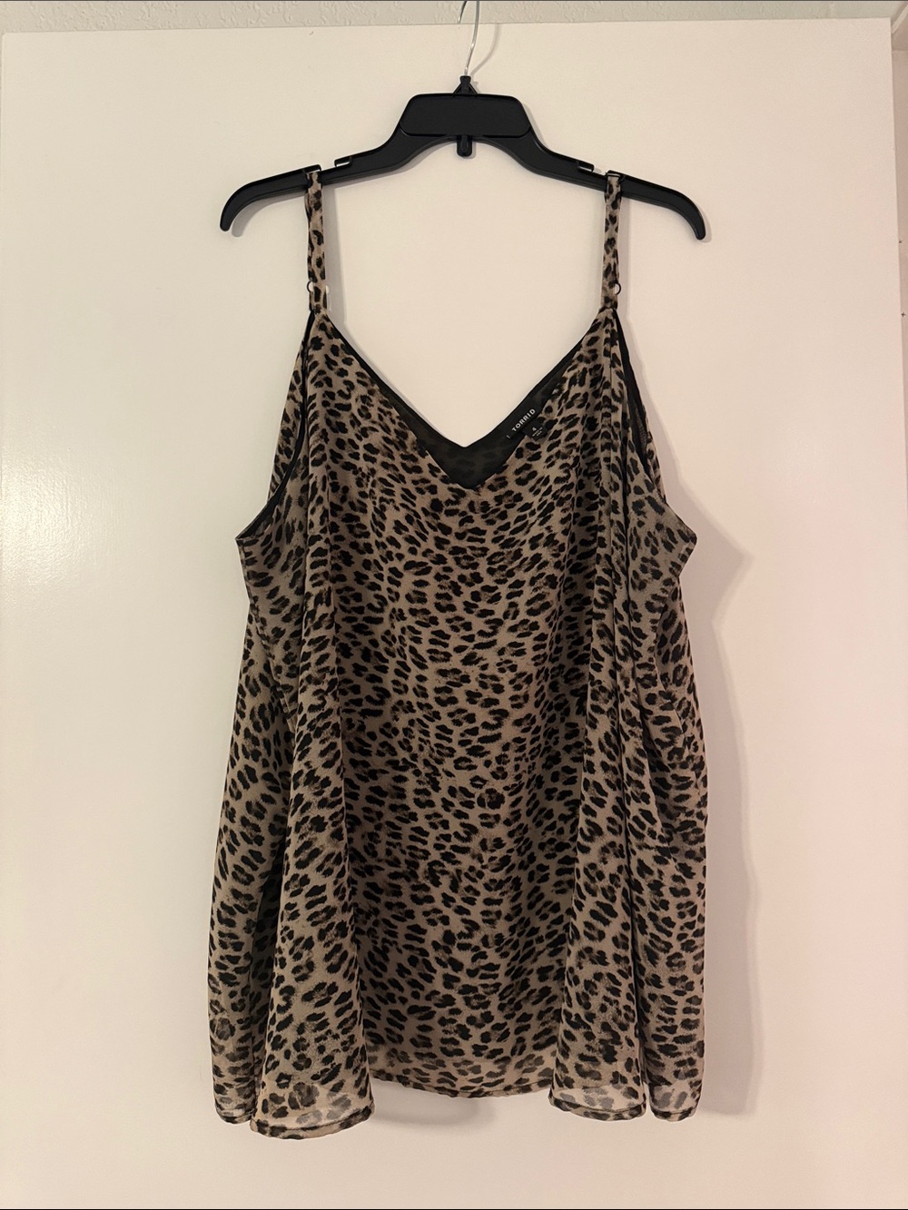 Torrid Leopard Print V-Neck Cami Tank Top Brown Size 4X